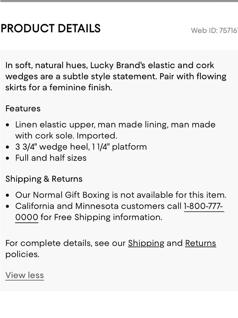Lucky Brand soft natural